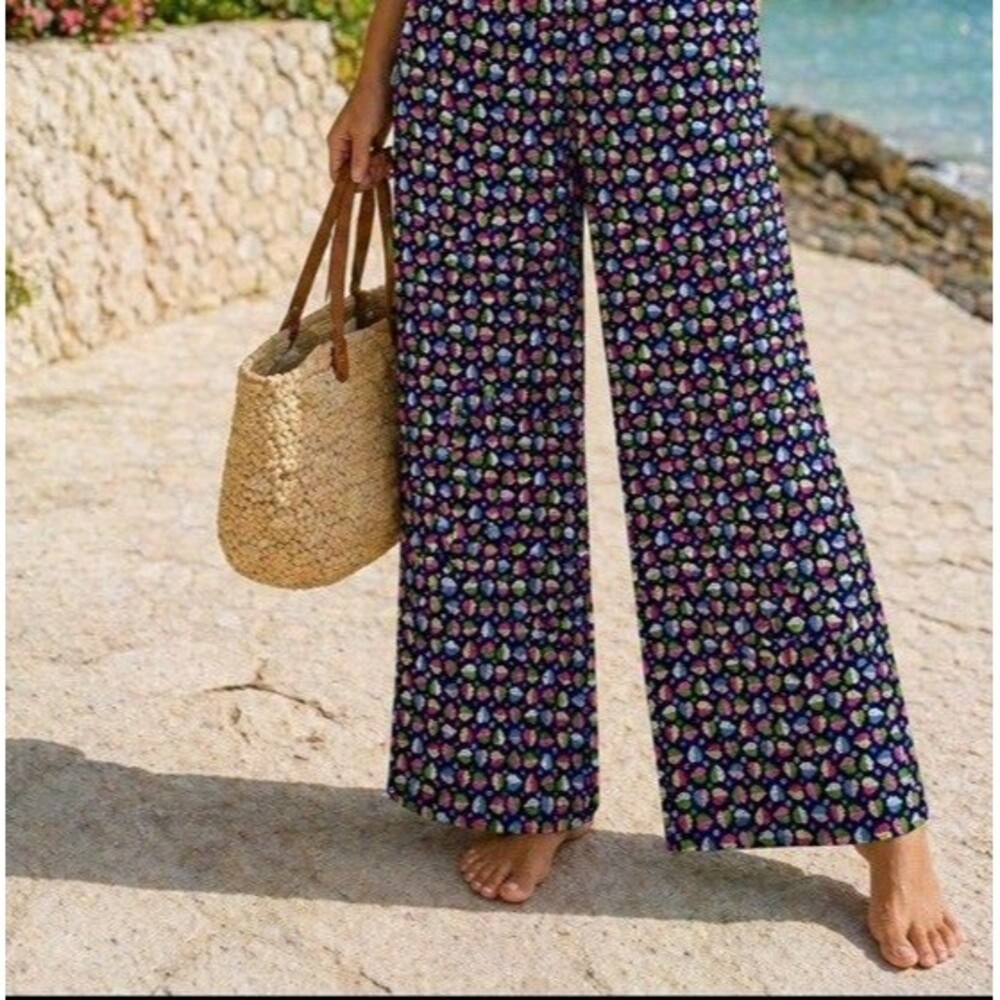 Tori Richard Honolulu Palm Frond Pants Tropical Resort Straight Leg Large